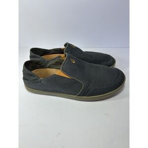 Men's OLUKAI Nohea Mesh Gray Slip On Shoes Dark Shadow Size 10